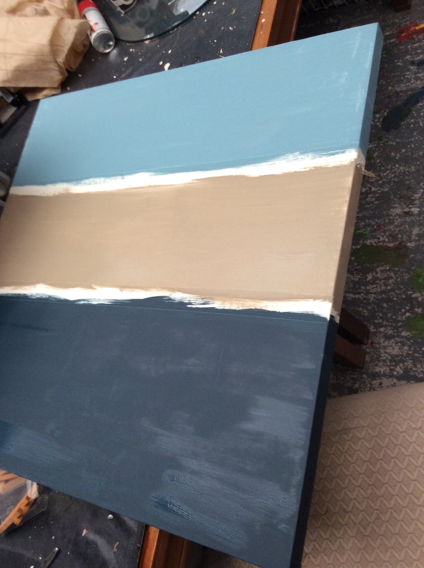 Farrow & Ball on Canvas Sand Dunes & Trees Abstract