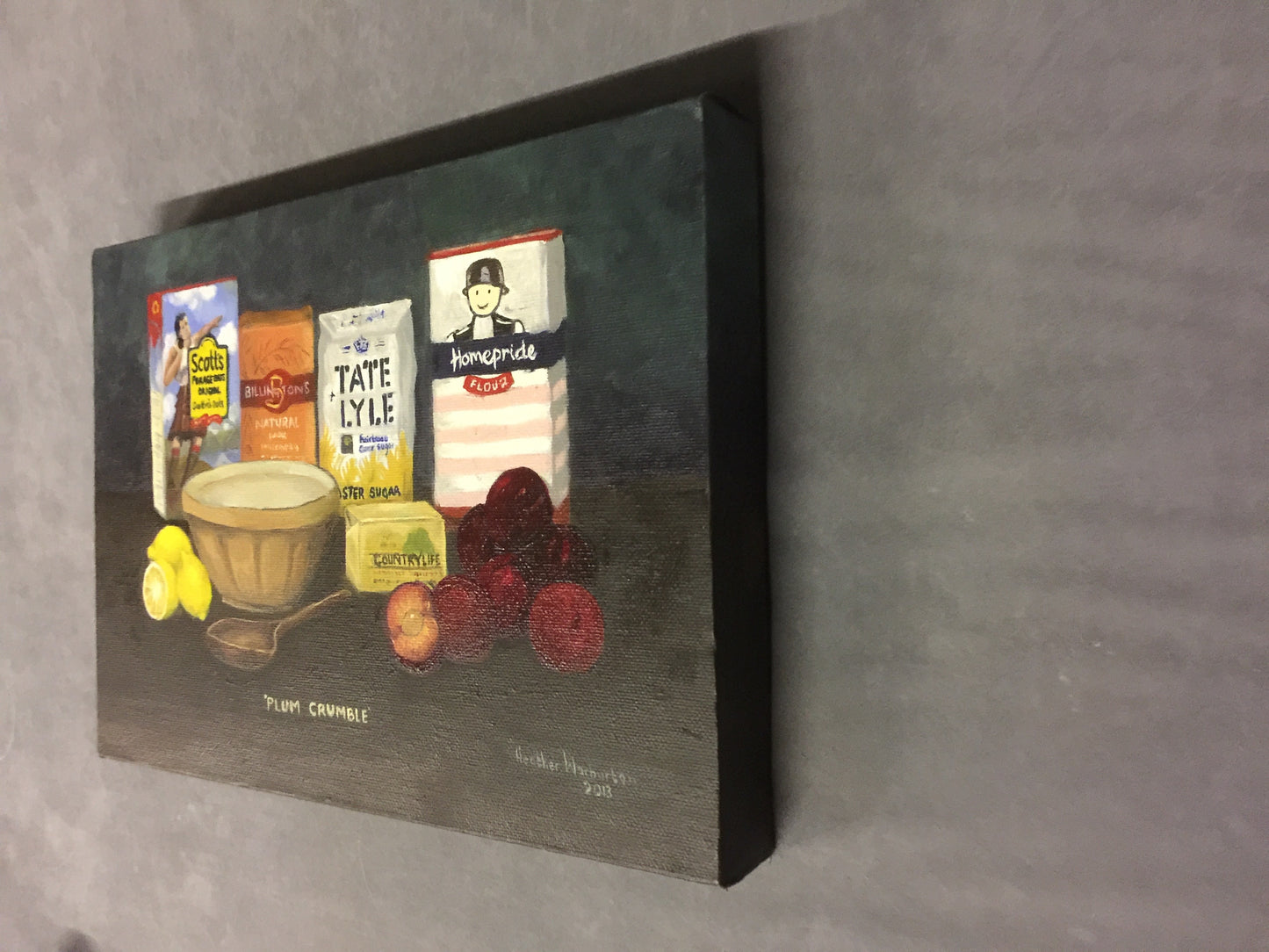 Card 6x4" Print of Plum Crumble Recipe Series Oil on Box Canvas
