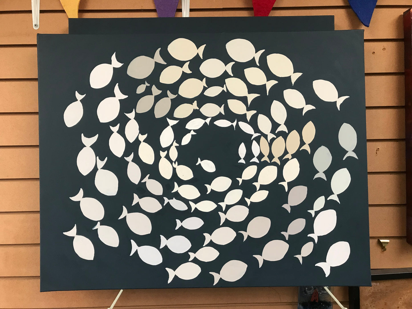 Farrow & Ball White Fish on Canvas. SOLD