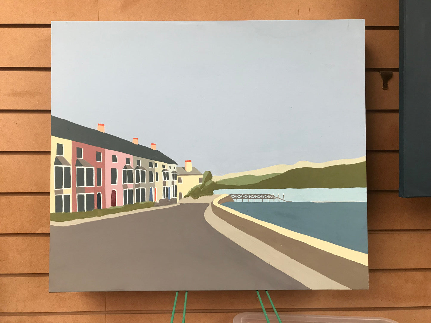 Beaumaris Sea Front & Pier - Farrow & Ball Emulsion on Canvas