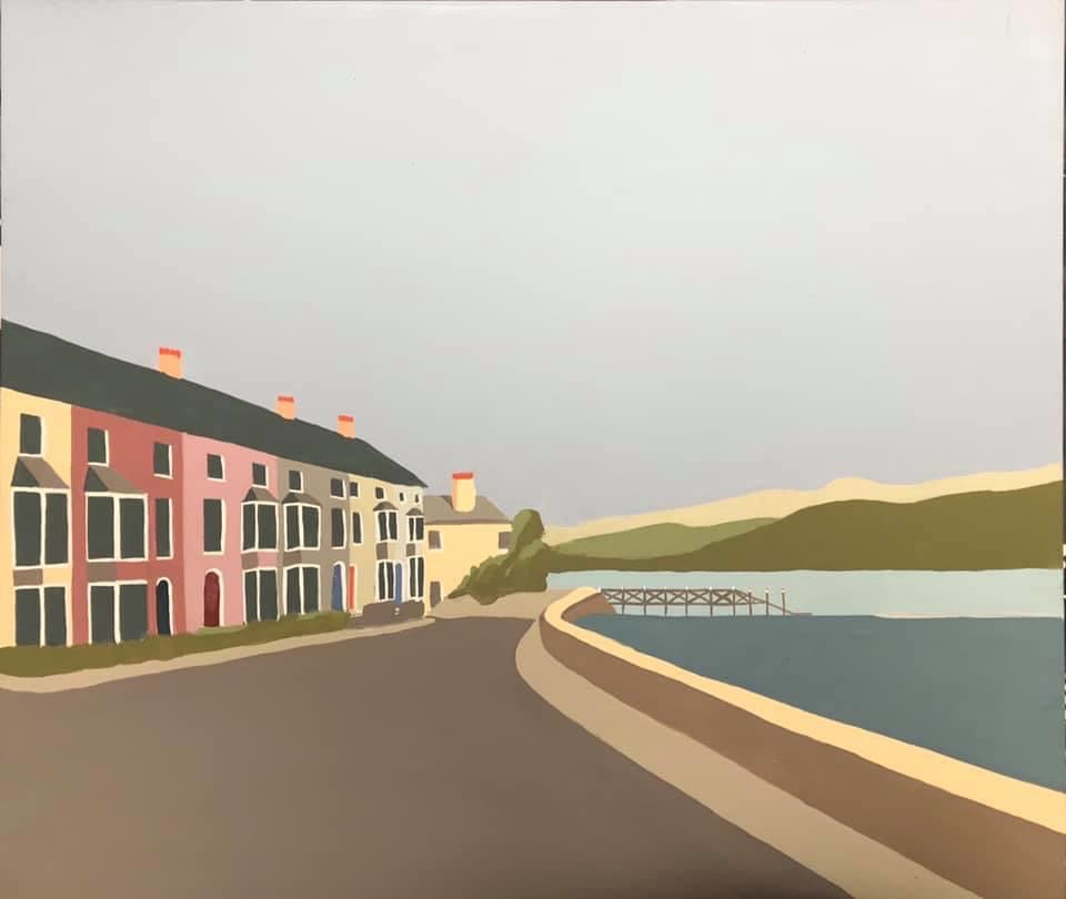 Beaumaris Sea Front & Pier - Farrow & Ball Emulsion on Canvas