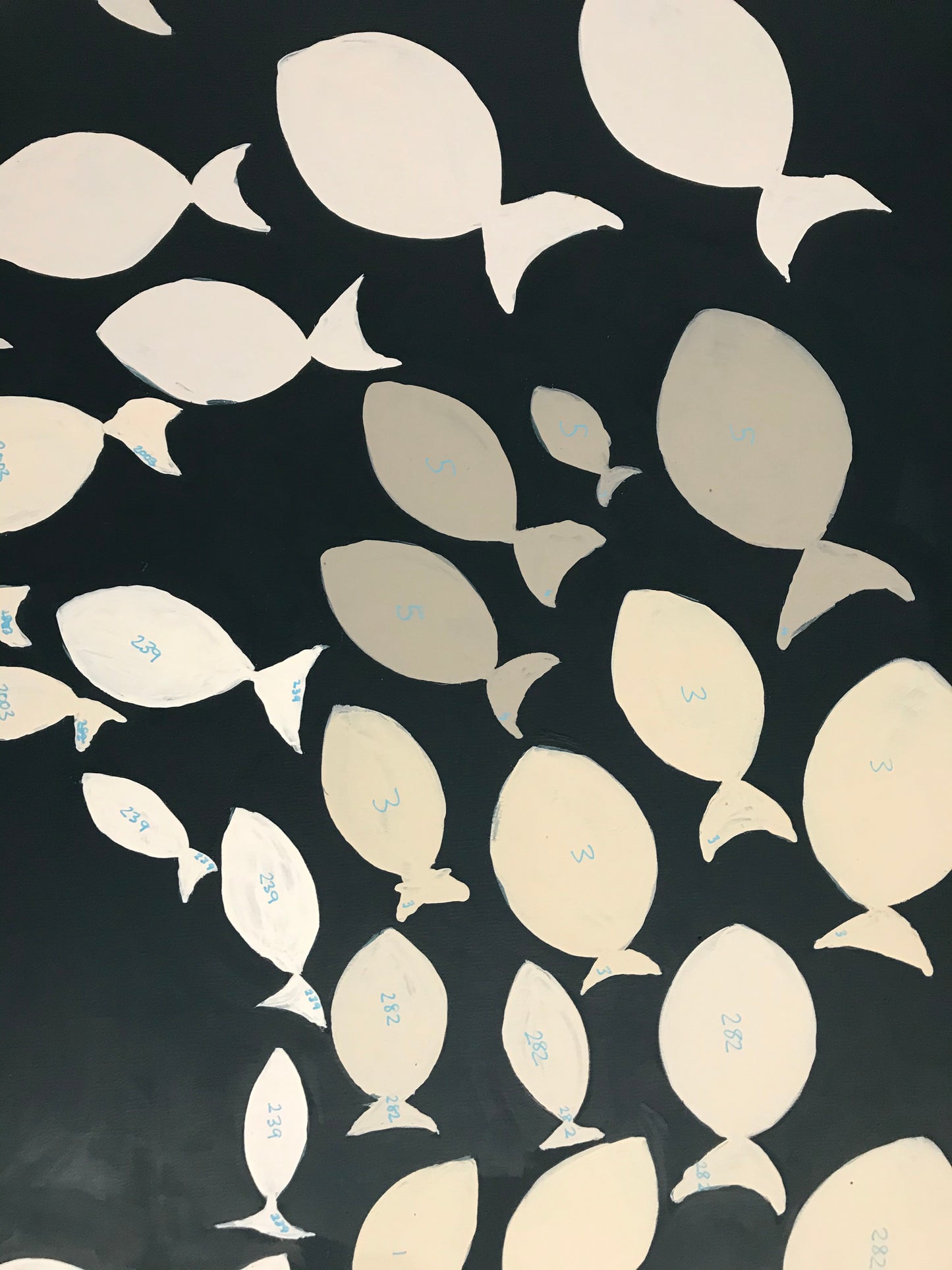 Farrow & Ball White Fish on Canvas. SOLD