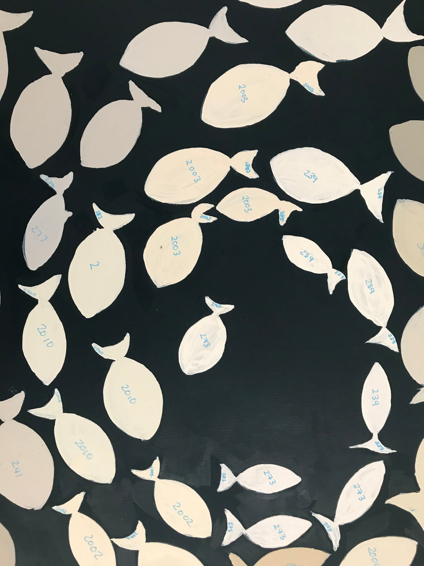 Farrow & Ball White Fish on Canvas. SOLD