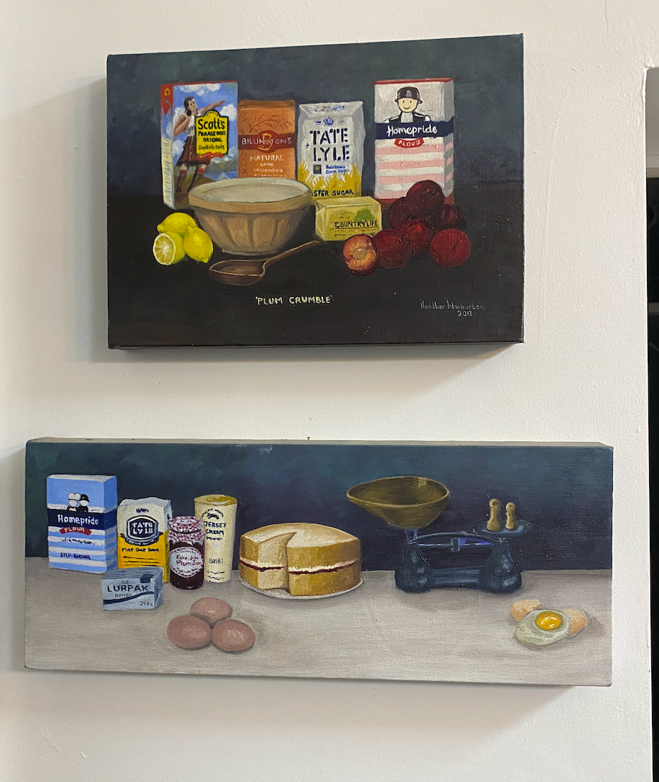 Recipes Series Plum Crumble Original Oil on Box Canvas