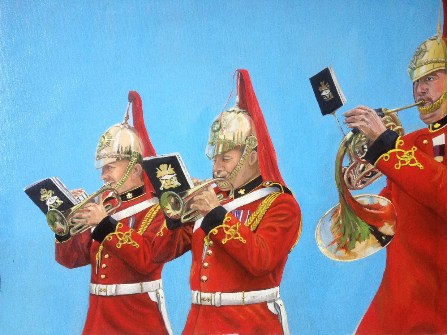 Card 6x4" Print of Chatsworth Military Band Display Oil on Canvas