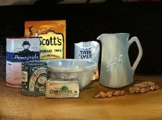 Card Print 6x4" of Recipe Collection Flap Jack - Original Oil On Box Canvas