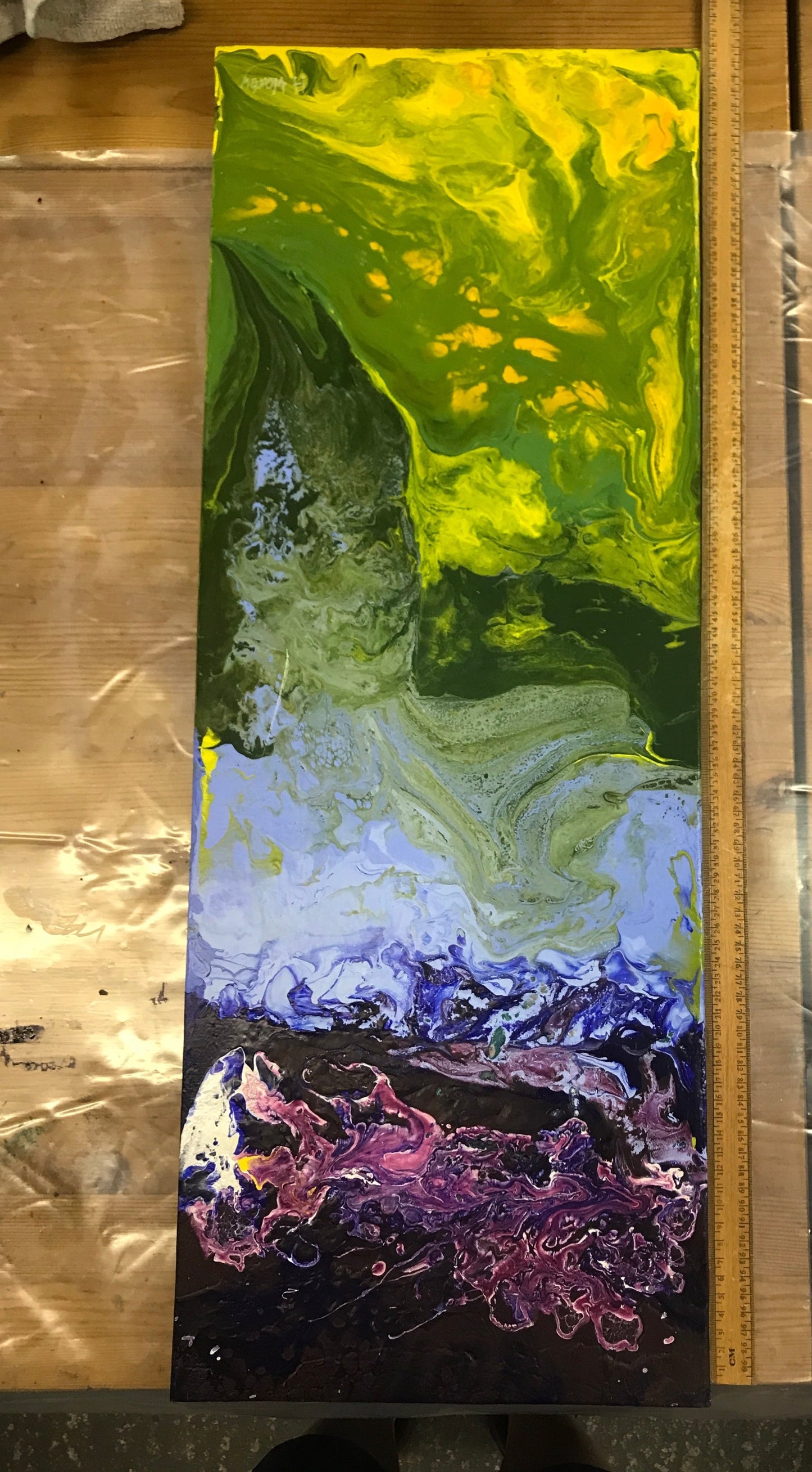 Acrylic Run AR11L Sea & Storm on Box Canvas  80 Long