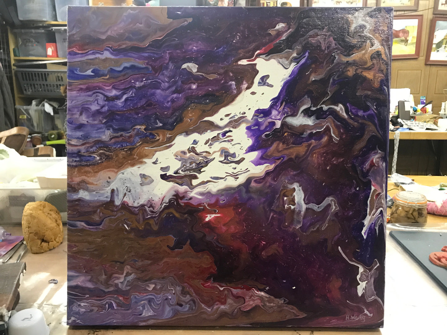 Acrylic Run Purple on Box Canvas AR10