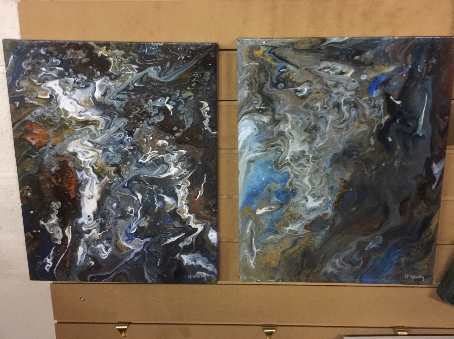 Acrylic Runs on canvas x  2