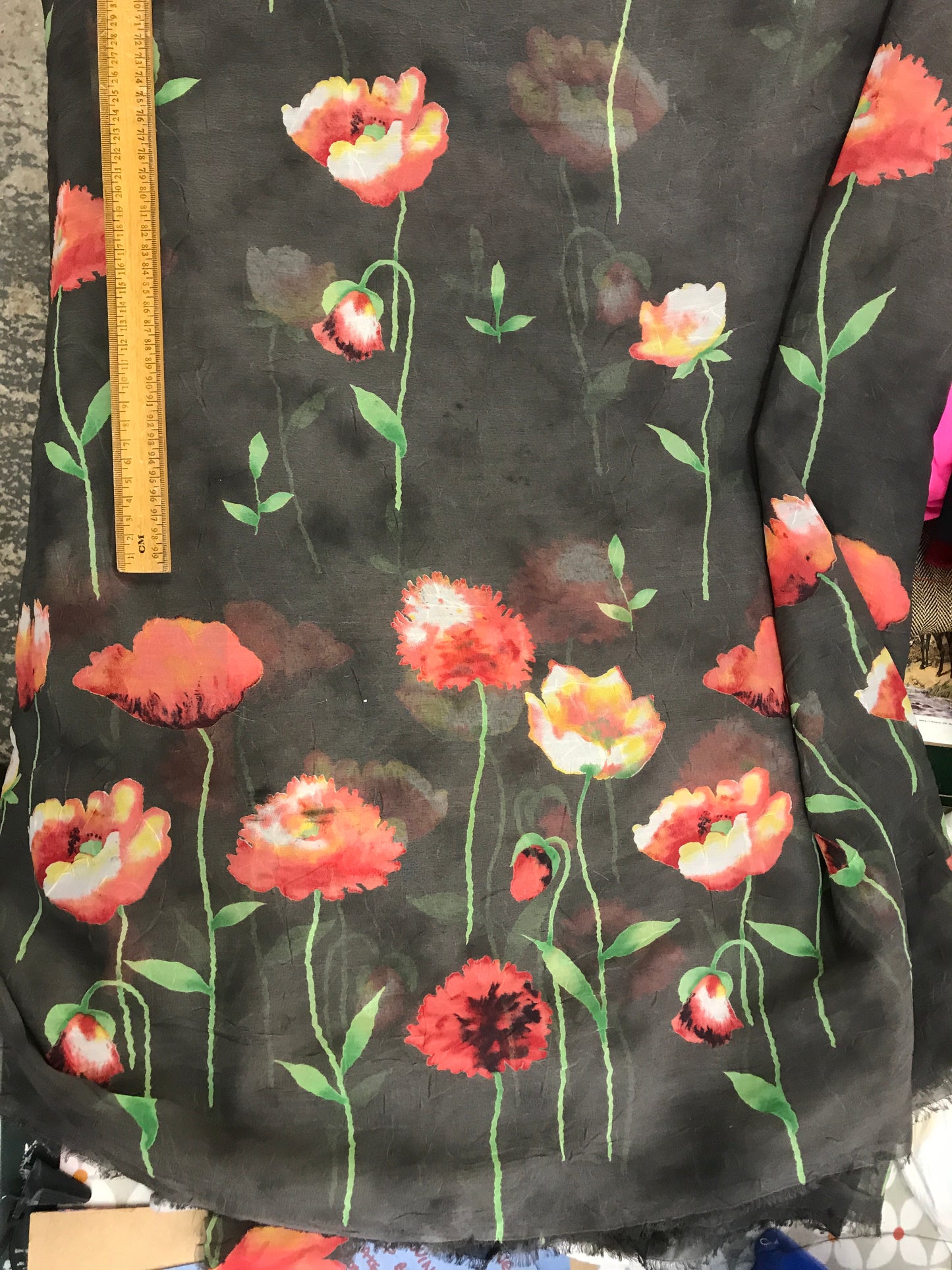 Floral Crepe Dress Making Fabric  / Metre