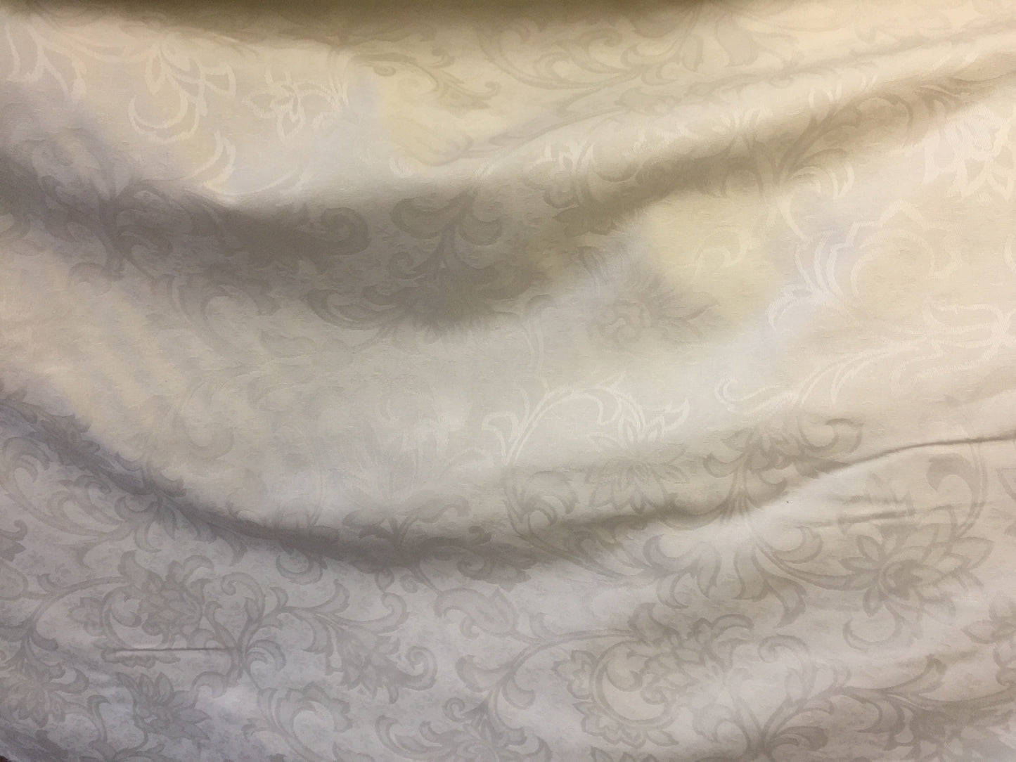 Fabric Ivory Damask 56" Wide  per Metre