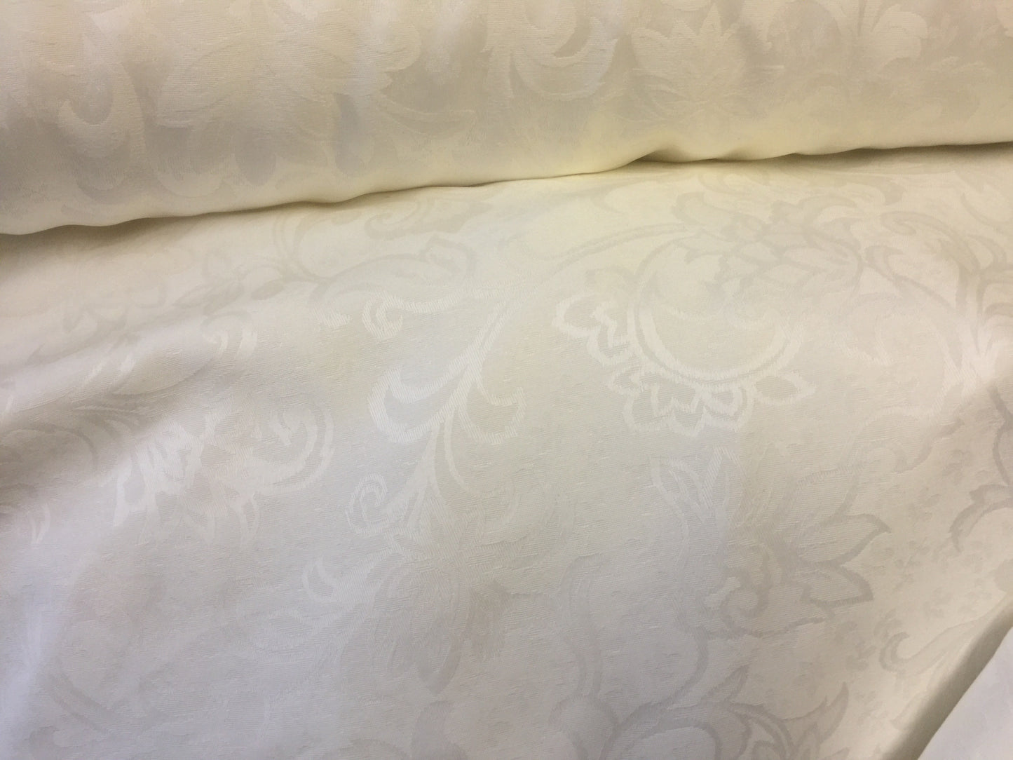 Fabric Ivory Damask 56" Wide  per Metre