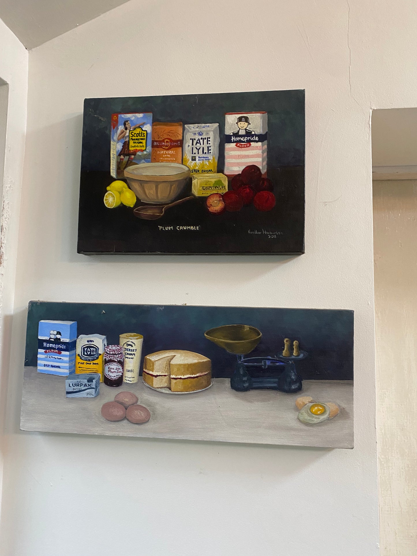 Recipes Series Plum Crumble  Original Oil on Box Canvas