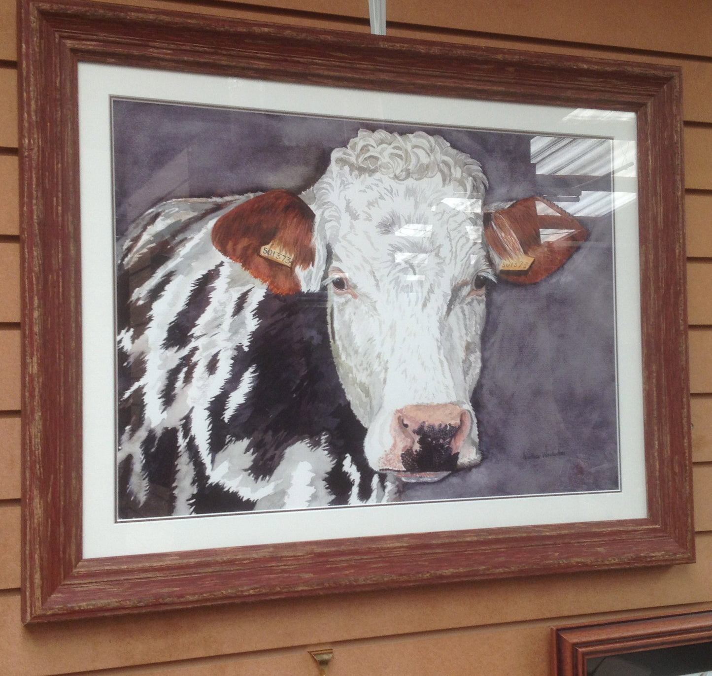 Watercolour Painting of Cow at Enford Farm Original SOLD