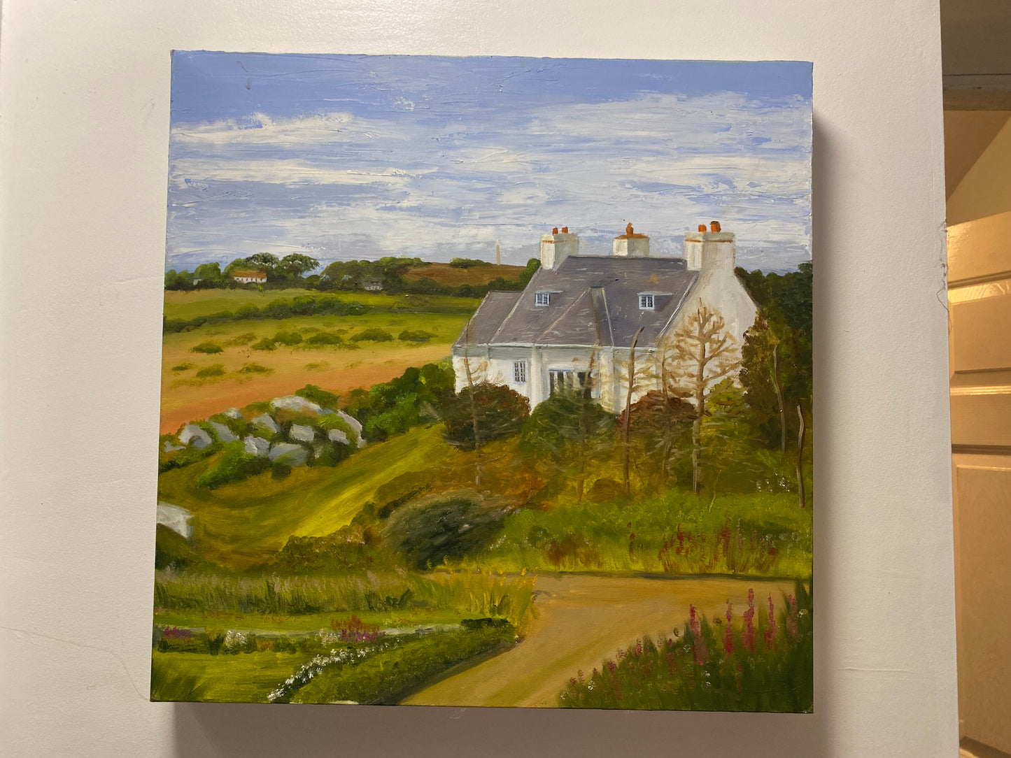 View from Borth Esgob - Rhoscolyn Original 50 x 50cm Box Canvas