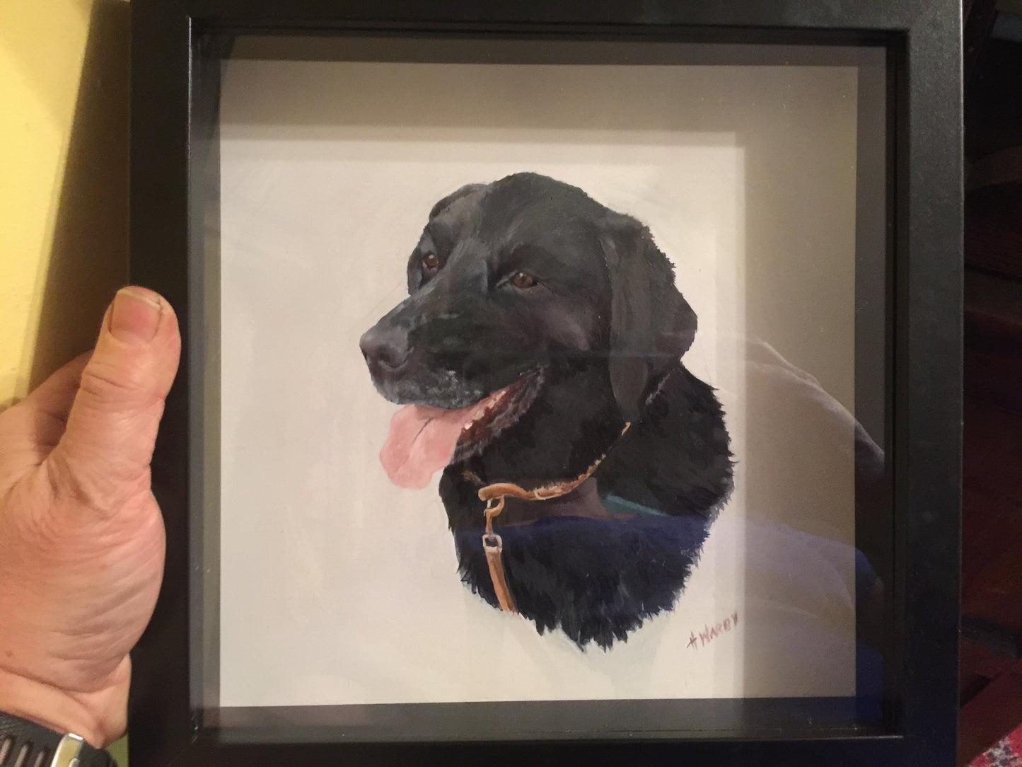 Watercolour of Black Lab