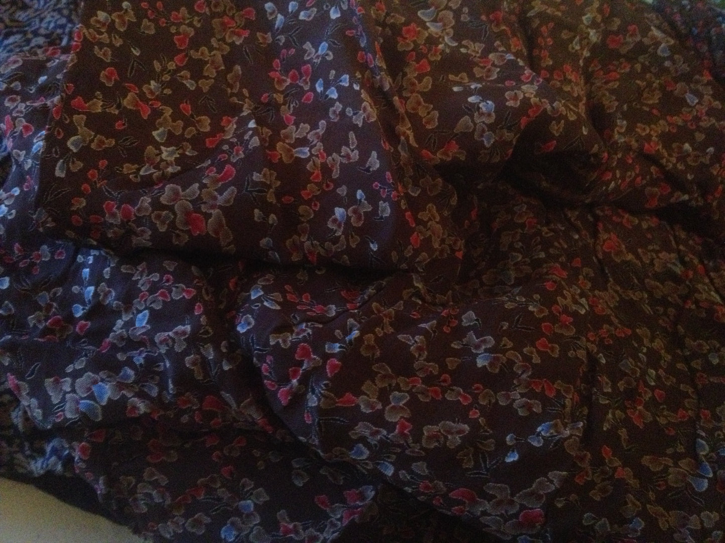 Brown Floral Small Print Dress Fabric