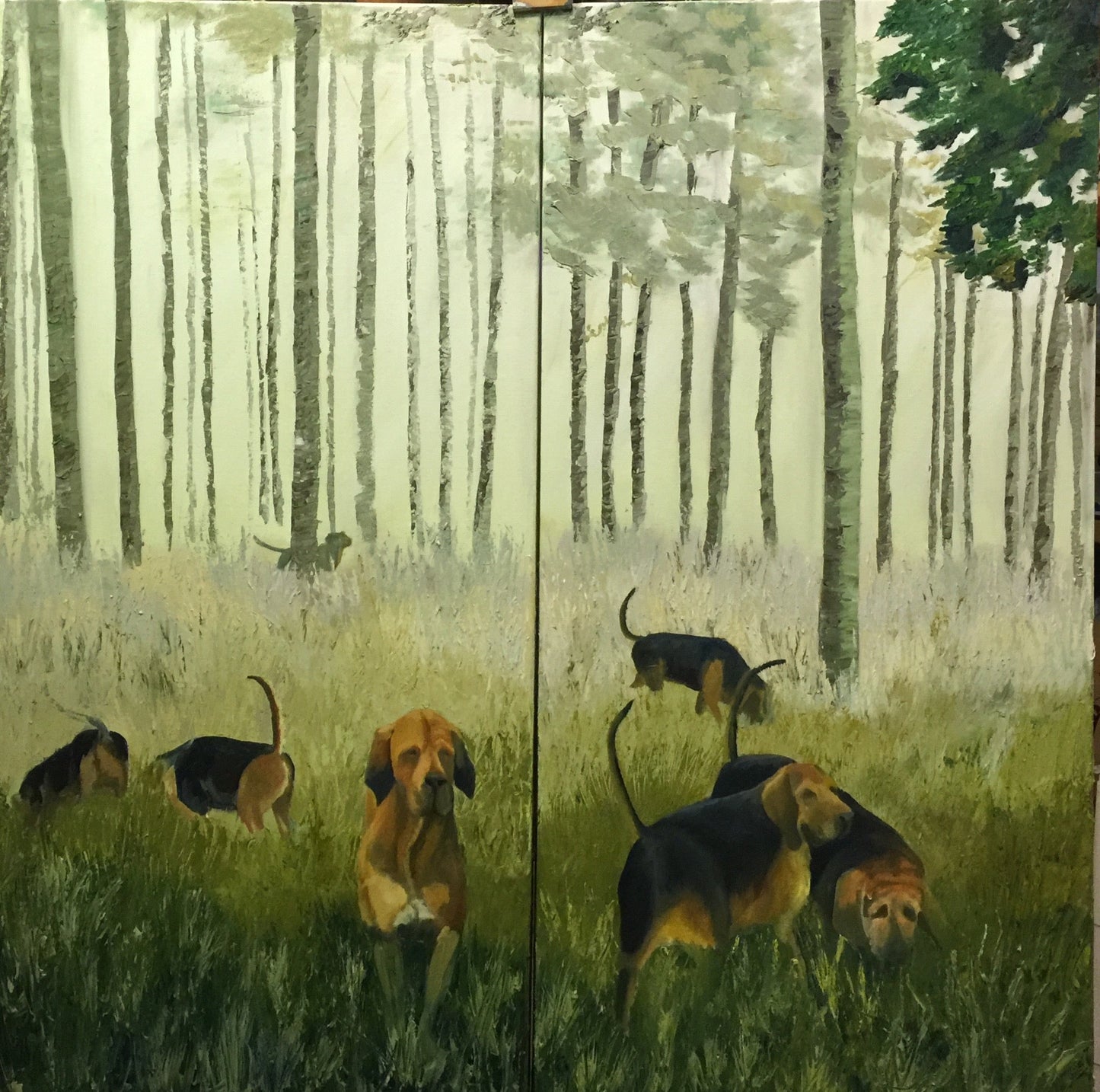 Bloodhounds Oil on canvas for fund Raiser NA