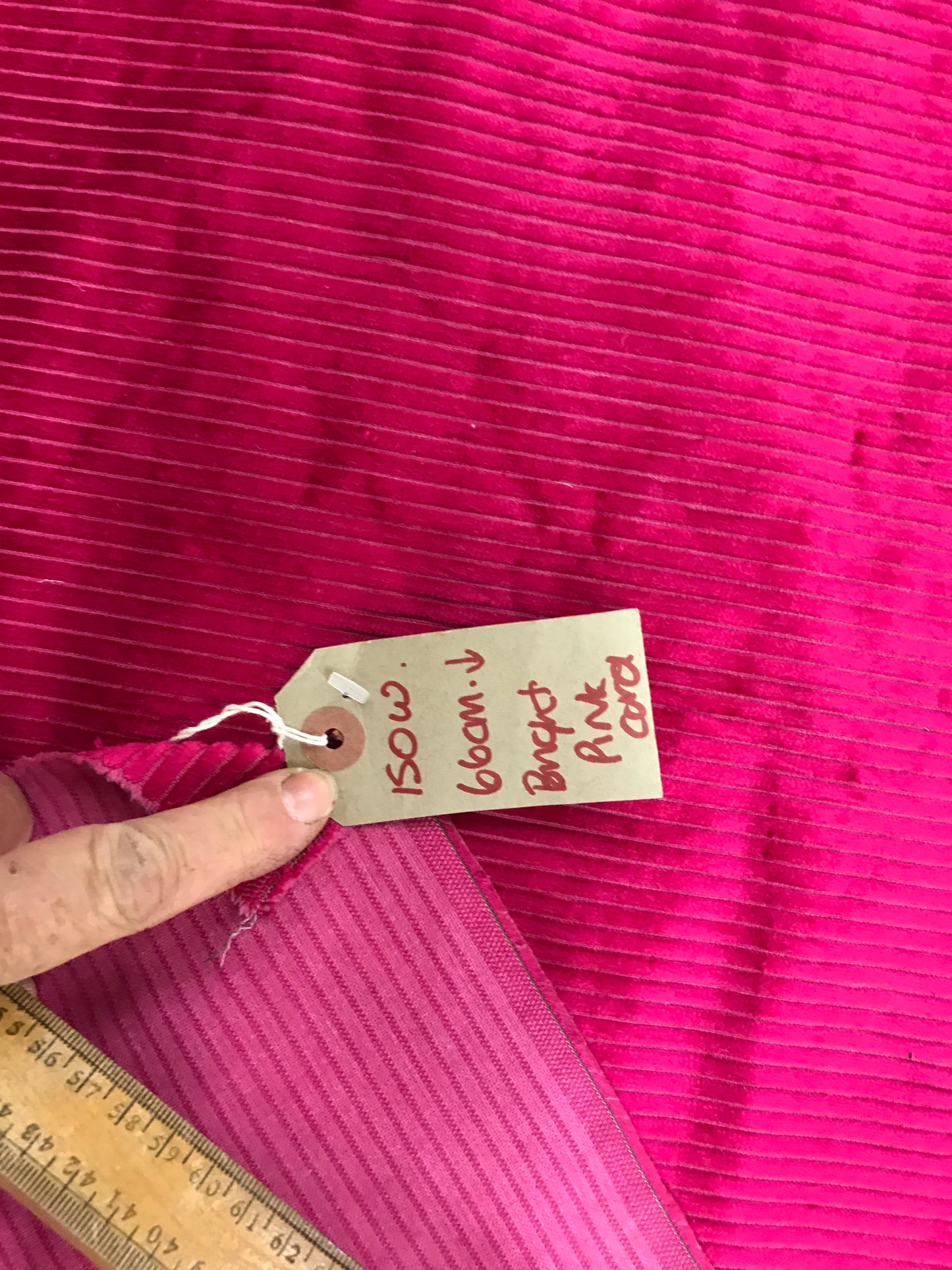 Fabric Corduroy Pink Bright 7.5M x 150cm wide piece