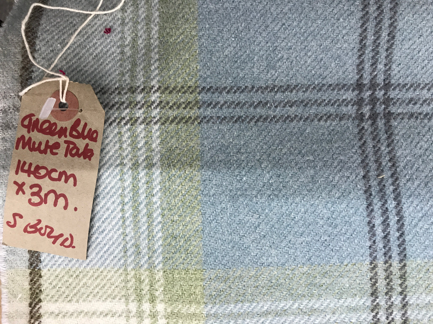 Fabric Blue Wooden Check Curtain Upholstery Fabric Thick 140cm x 3m from Simon Boyds