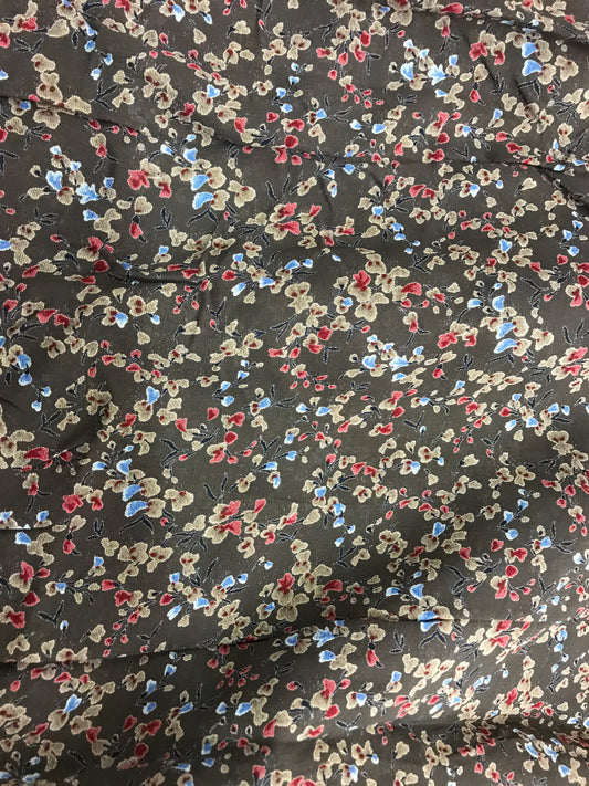 Brown Floral Dress Fabric 140x 4.5m Piece